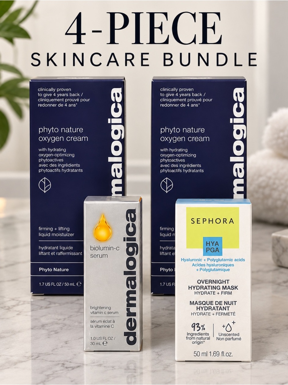 ✨ NEW Dermalogica Phyto Nature Oxygen Cream BioLumin-C 4pc Skincare Bundle